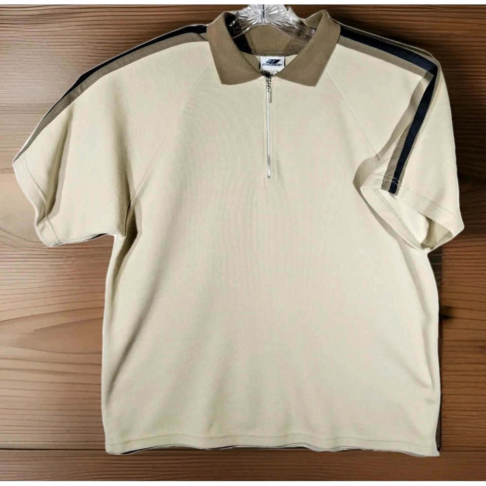 Vintage 90s Wooden Dog 1/4 Zip Performance Polo Shirt Mens XL Surf Skate Y2K